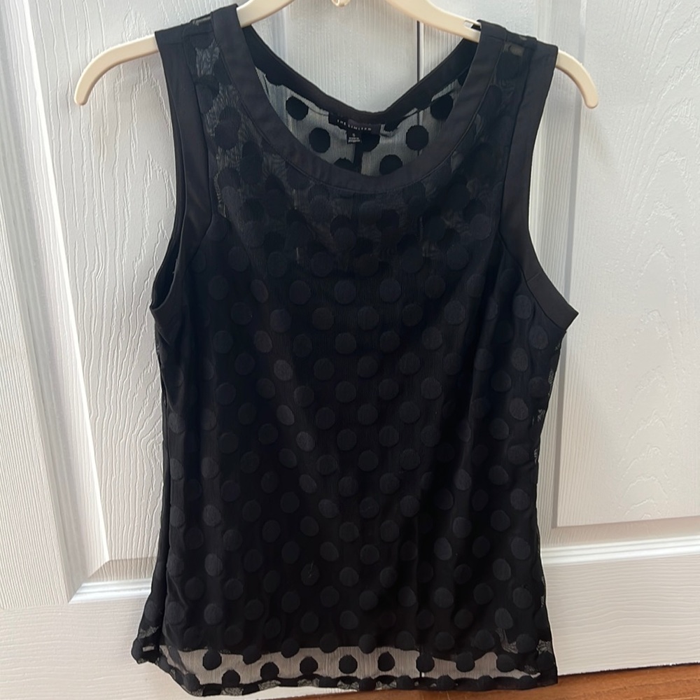 Polka dot sheer shirt with slip tank underneath